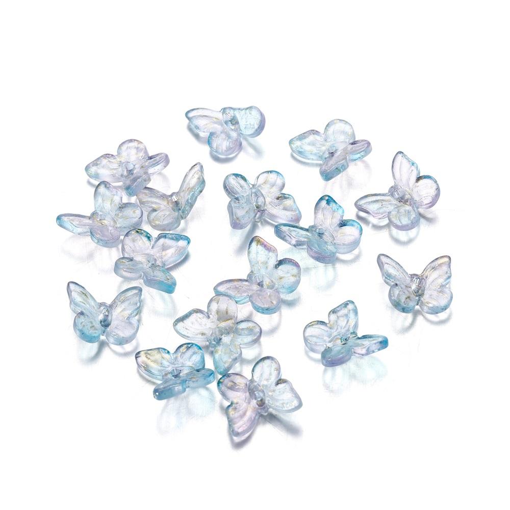 50pcs/bag Mixcolour  Butterfly Shape Glass Bead Seed Beads Loose Beads Bracelet For DIY Jewelry Making Finding Accessories
