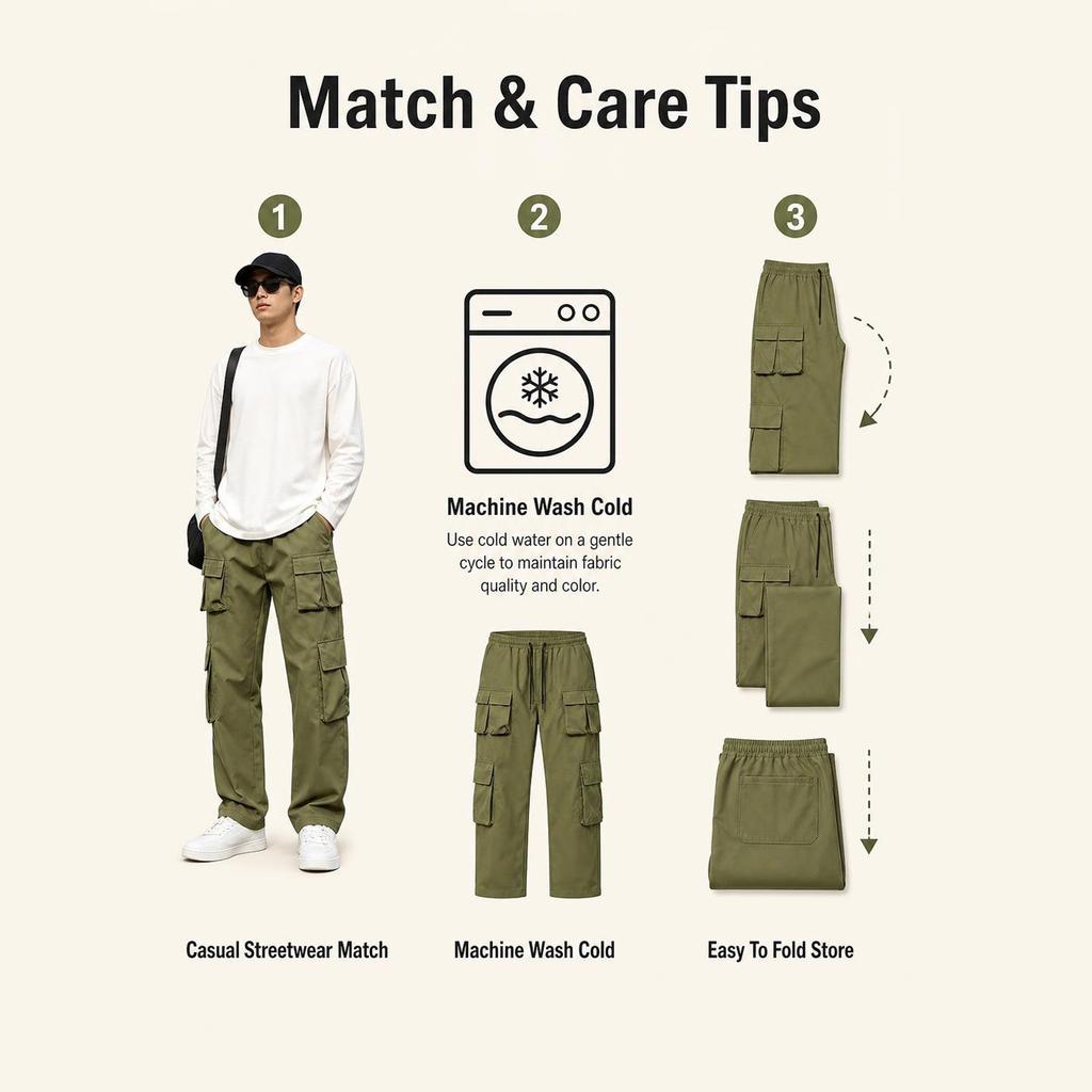 Men's Outdoor Multi-Pocket Cargo Pants Casual Hiking Trousers for Travel and Work