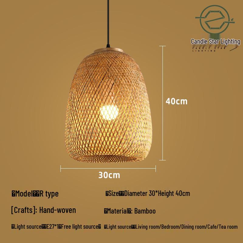 Zen Style Bamboo Rattan Pendant Light for Tea Rooms and Restaurants