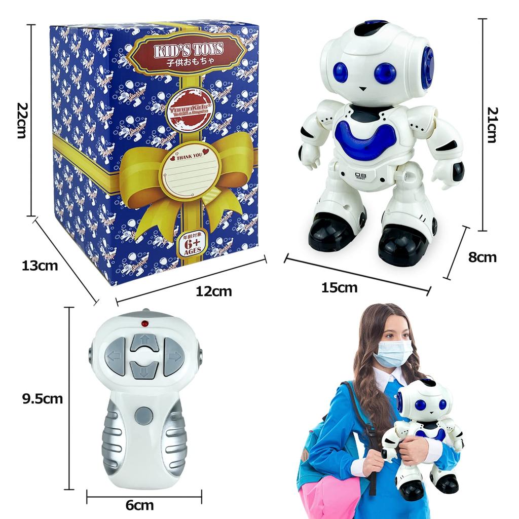 Electric Remote Control Robot Toy, Bipedal Robot, Moving, Humanoid, Dances, Sound, Reaction Toy, Lights, Demo Mode, Easy Operation, for Girls and Boys