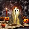 Sequin Fabric Ghost Tabletop Decor Halloween Shiny Ghost Figurine for Halloween Bedroom Desktop Home Decor
