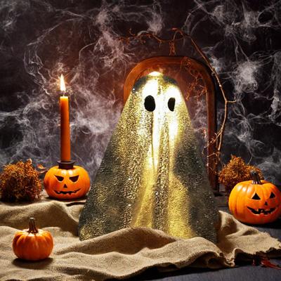 Sequin Fabric Ghost Tabletop Decor Halloween Shiny Ghost Figurine for Halloween Bedroom Desktop Home Decor