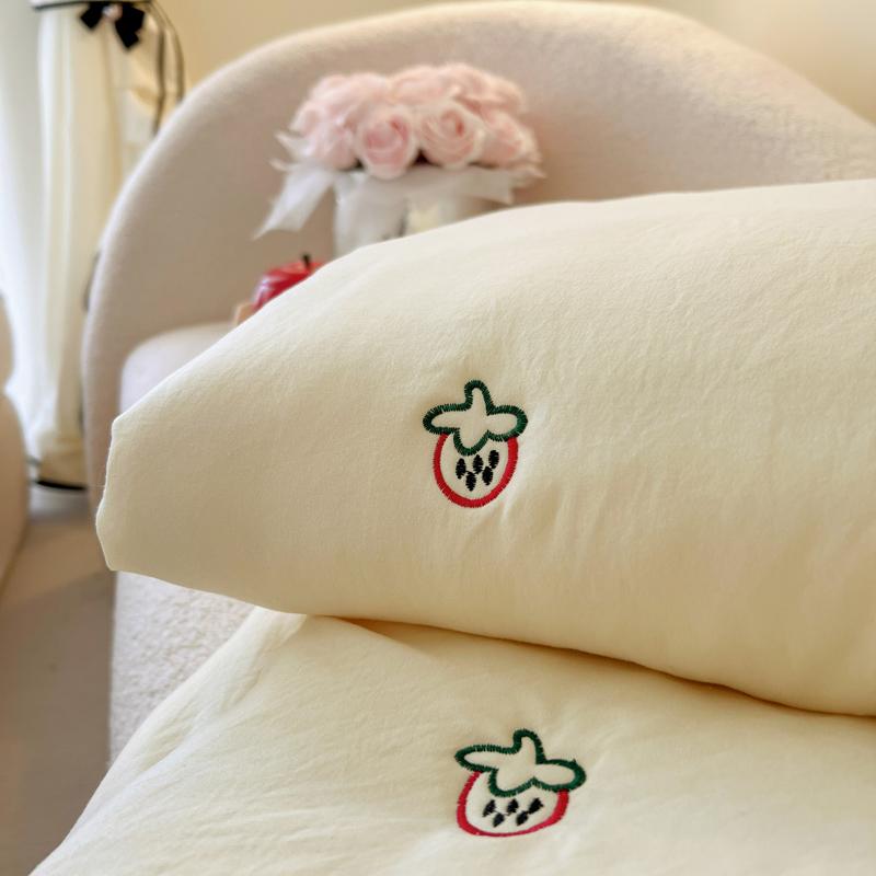 New Embroidered Washed Cotton Summer Quilt Air-Conditioned Skin Friendly Breathable Machine Washable Bedding