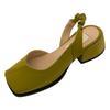 Einfacher Komfort Damen Flache Party-Schuhe Quadratischer Absatz 2025 Sommer Elegante Damen-Sandalen Mode Damen Elastisches Band Flacher Absatz