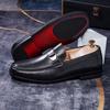 Luxury Men Penny Loafers Genuine Leather Slip On Black Casual Business Dress Shoes Mens Wedding Party Office Shoes