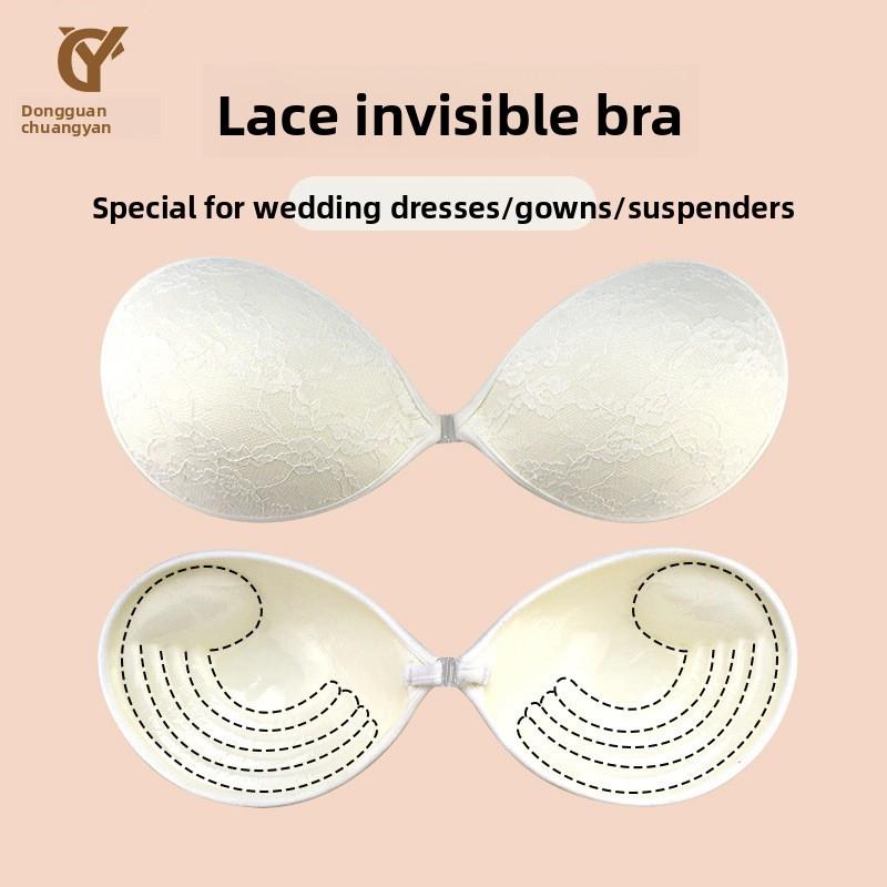 Nylon Padded Push Up Bra Cups With Lace Edges For Wedding Gowns And Formal Dresses