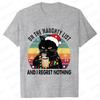 Funny Unisex Tshirt on The Naughty List and I Regret Nothing Tops Black Cat Print Tshirts Casual Merry Christmas Casual Tshirts
