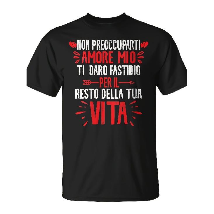 Matching Valentine's Day Couple T-Shirts – "Italian Love" Print, Black/Red Color, Exclusive Gifts for Couples, Casual Everyday Wear, Perfect Gift