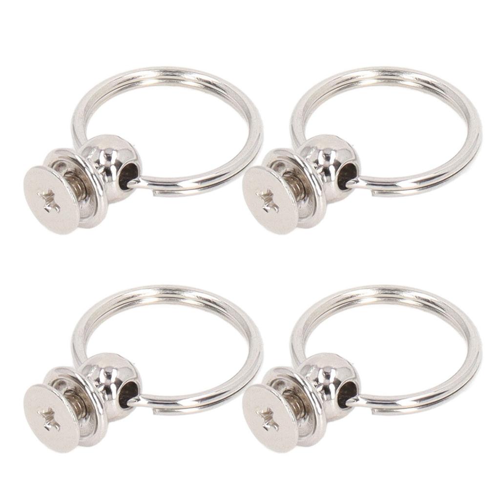 20 Sätze Rundkopfniete mit Zugringen 8x19mm Hochglanz Doppelringe Silber Chicago Schrauben Nagel für DIY Lederhandwerk