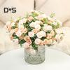 Artificial Carnation 20 Heads Realistic Fake Silk Flower Wedding Party Home Office Table Centerpiece Faux Floral Plants Branch Decoration