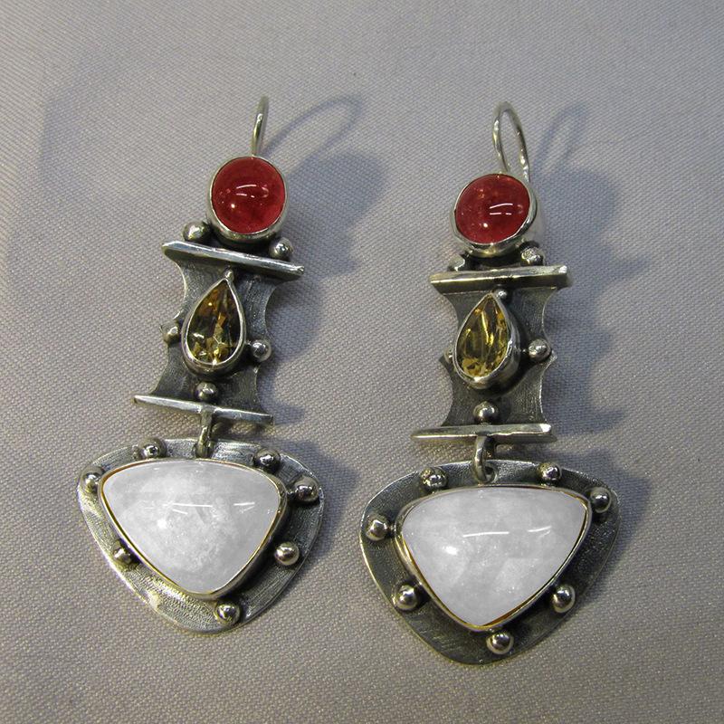 

Серьги с каплями масла Женские красочные ретро преувеличенные геометрические богемные серьги One Size белый