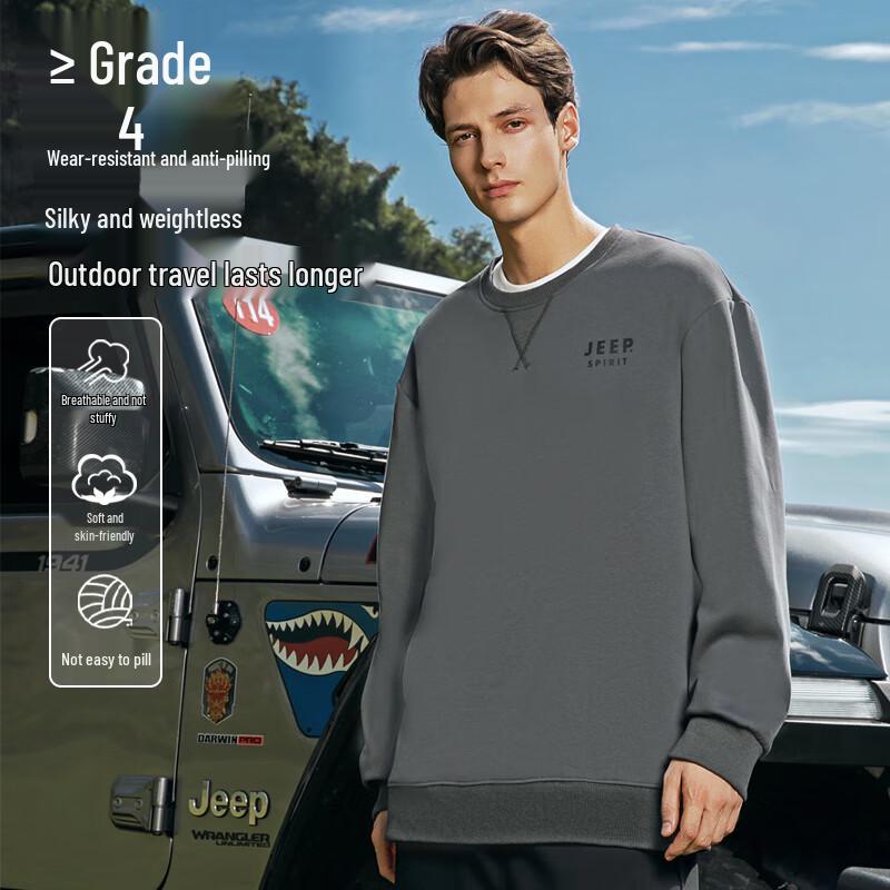 JEEP SPIRIT Herr Retro Bergstil Sweatshirt