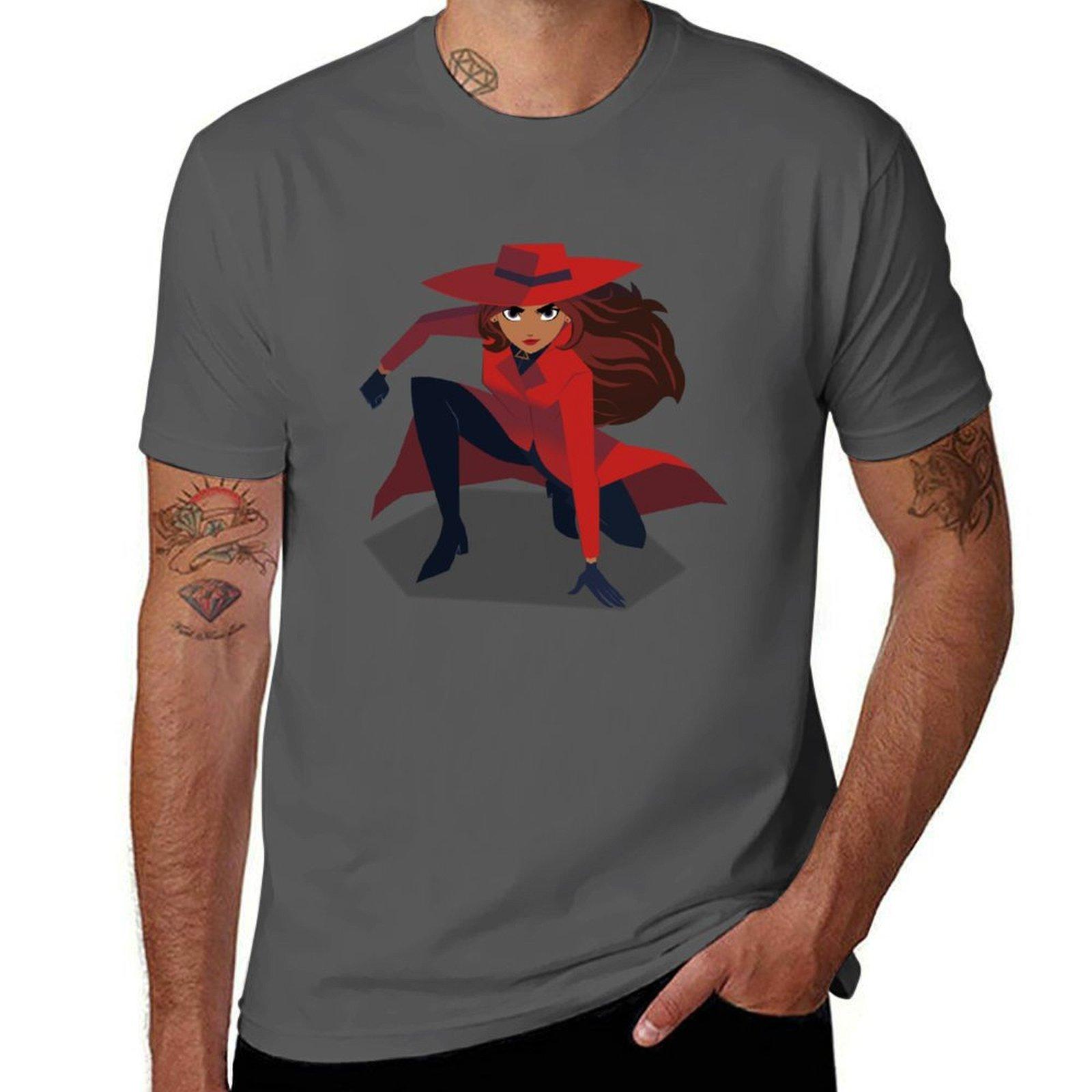 

Carmen-Sandiego-T-Shirt-Lady-in-Red T-Shirt man tshirt t shirts for man graphic tees T-Shirt 4XL