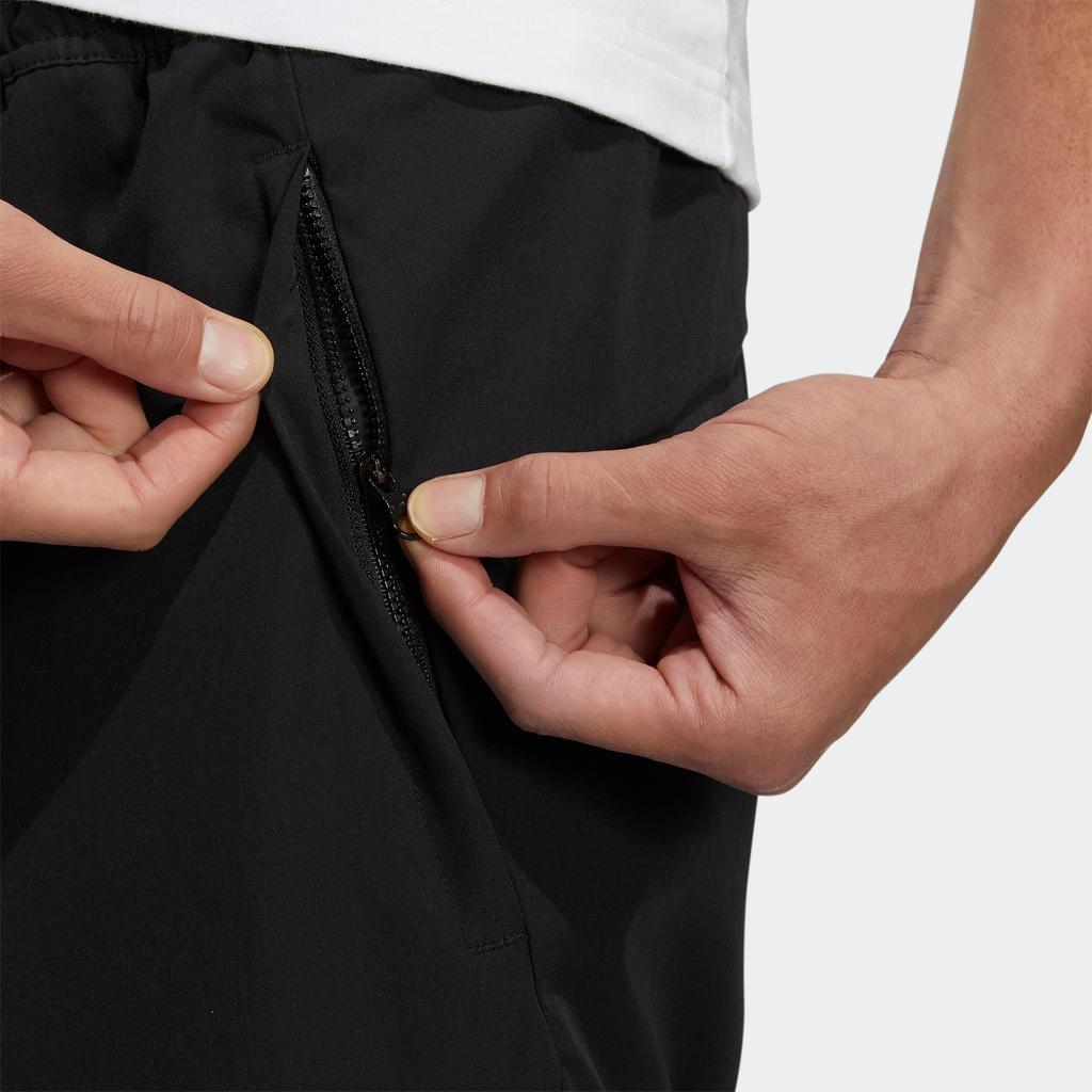 Adidas Solid Color Drawstring Tapered Sweatpants Men Bottoms Black HN9003