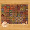 Mandala Pattern Boho Style Linen Dining Table Mats Alphabet Kitchen Placemat 30X40cm Coasters Pads Bowl Cup Mat