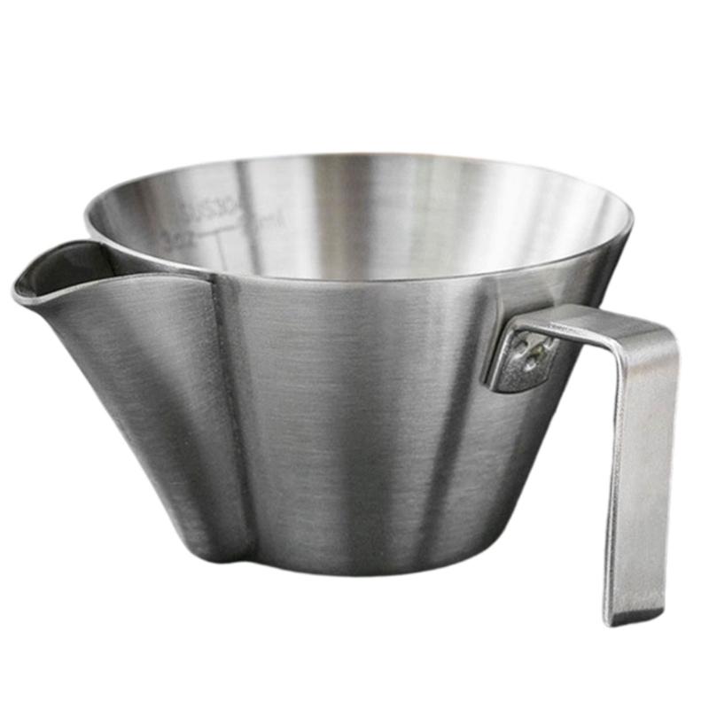 

Practical Espresso Filter Cup With Handle and Scale Stainless Steel Milk Ounces Cup With Measurement Marks