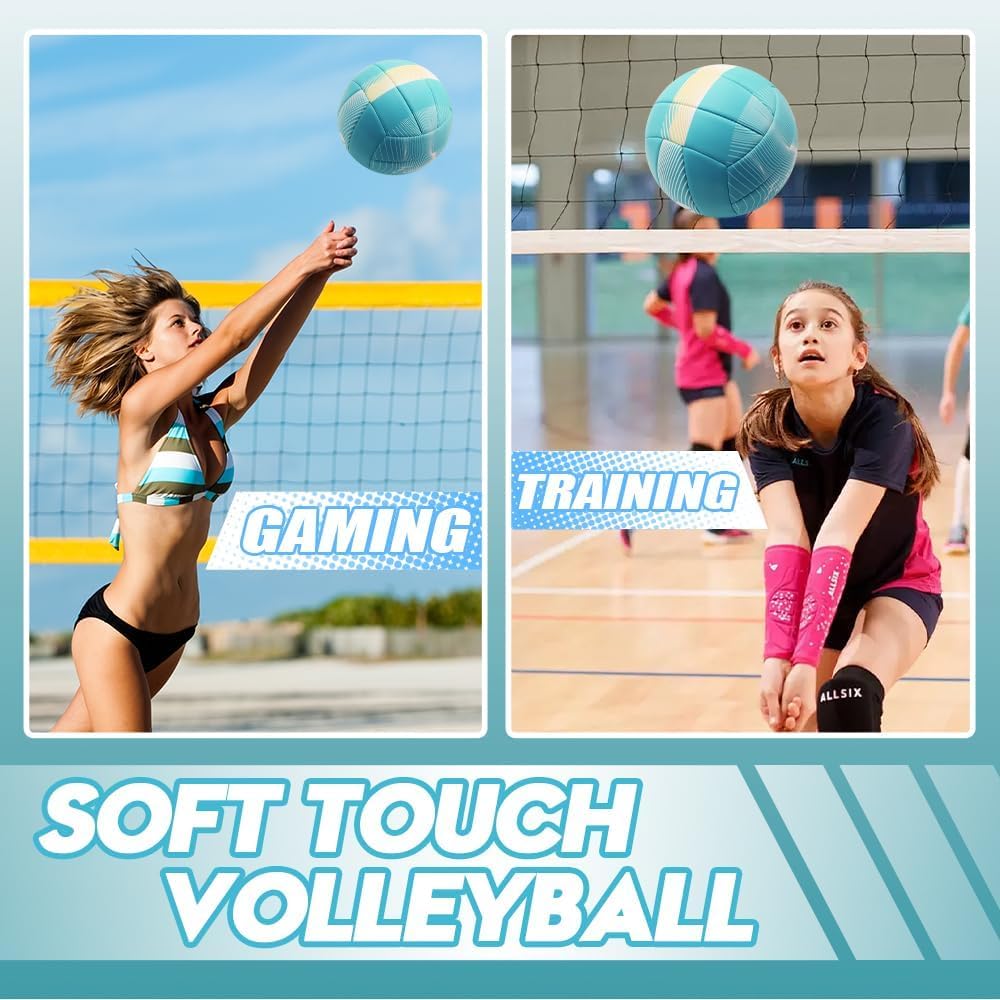 Offizielle Größe 5 Weich für Erwachsene Volleyball, Touch, Indoor/Outdoor Training, Spiele, Strand, Pool,