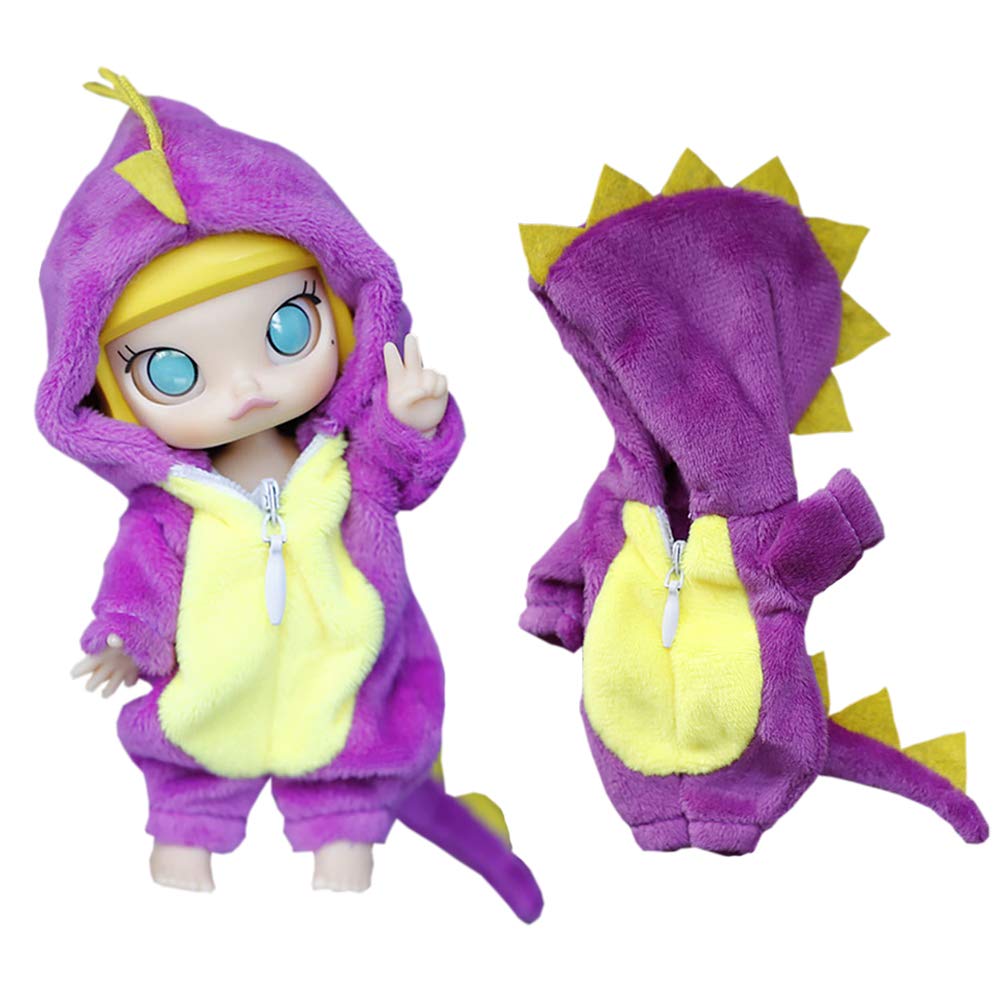 

rakulifey Cute Animal Overalls for Obitsu 11cm Size 4 Gift Set Dolls, OB11, Colors, Purple, фіолетовий