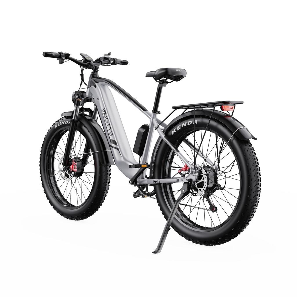 DUOTTS Elektrické kolo F26: Motor 750 W, dojezd 120 km, 26" tlusté pneumatiky, vodotěsnost IPX5, stoupavost 55° (Shimano 7-Speed)