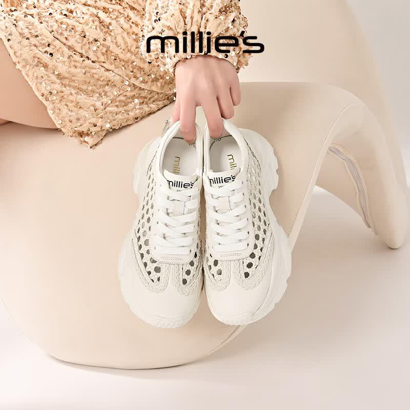 Millies Women s Breathable Leather Platform Sandals 38