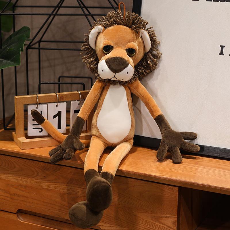Stijl Levenssechte Leeuw Tijger Olifant Aap Luipaard Giraffe Konijn Pop Simulatie Bosdieren Pluche Speelgoed Voor Vrienden Cadeau 35-40cm