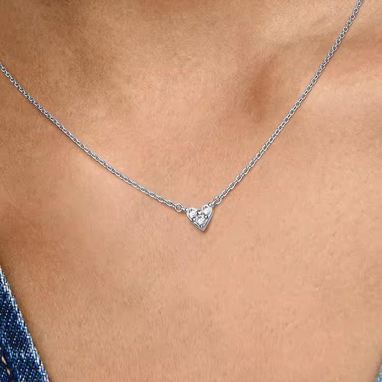 Pandora Solid Color Decoration 925 Silver Cubic Zirconia Necklace Women necklace 393014C01