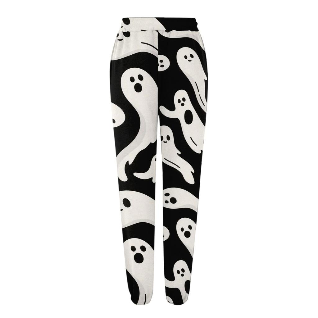 Women's Sports Pants With Pockets Fashion Halloween Print Elastic Waist Pants Casual Sweatpants Pants