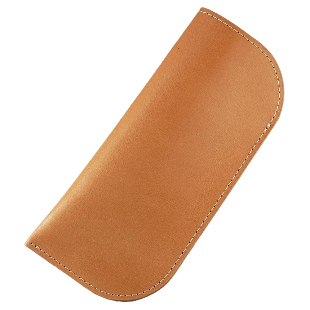AIKA Genuine Leather Eyeglass Case with Sleeve [Tochigi Leather] (Biscuit)