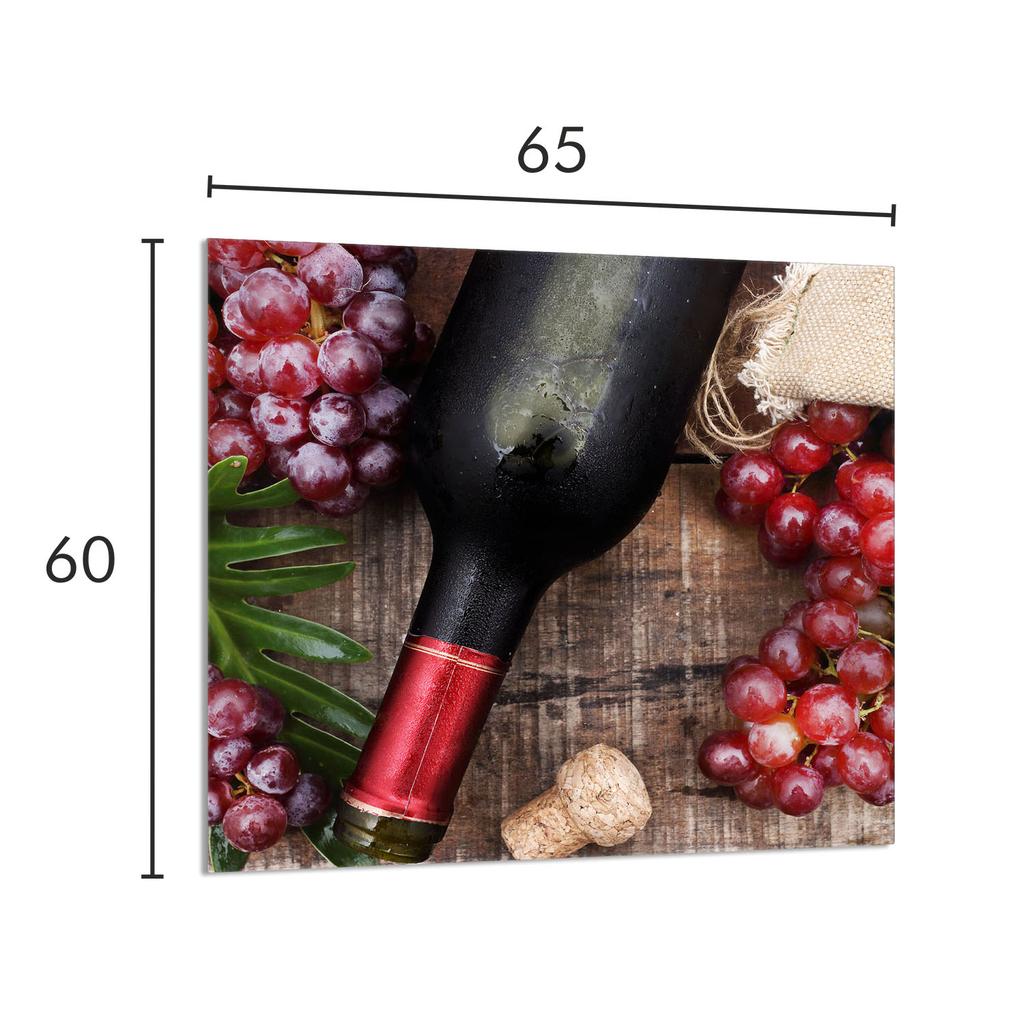 PANNEAU EN VERRE POUR CUISINE 65x60 Vin