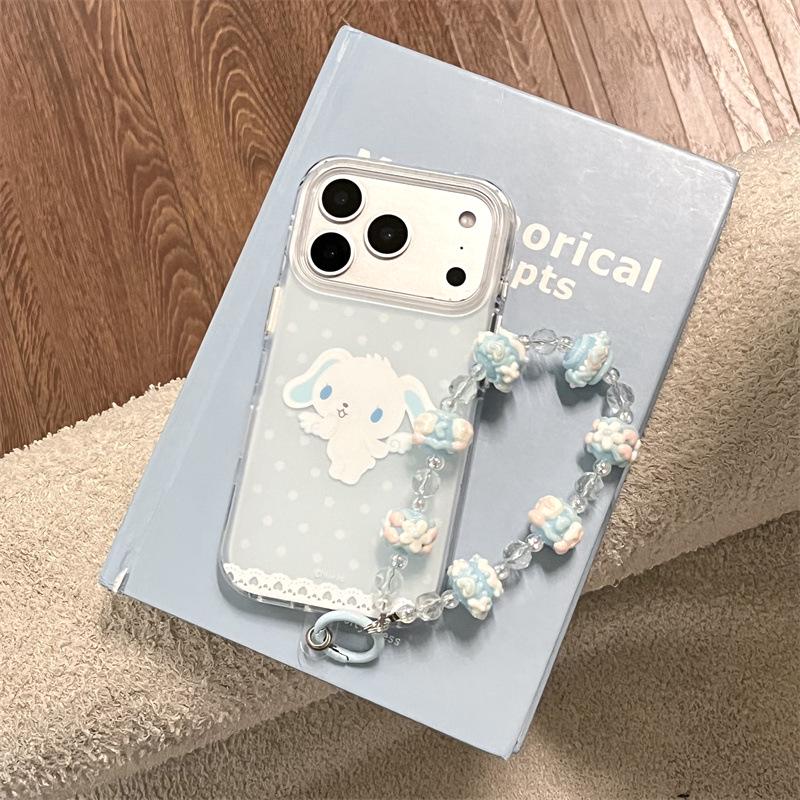 Blue Polka Dot Cinnamoroll iPhone 17/16 Pro Max/15/14 Cute Cartoon Case