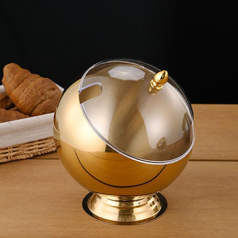 Edelstahl Schüssel mit schrägem Rand und Deckel Hot Pot Buffet Würzkorb Schüssel Glas Behälter Salat Kugel-Schüssel