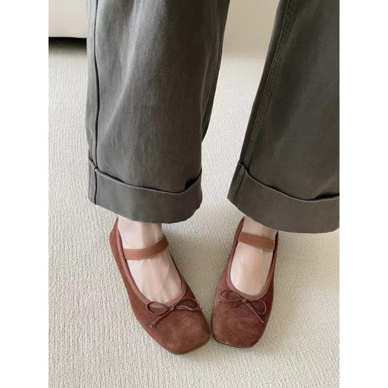 Leder Retro Flache Einzelne Schuhe Mode Einzelne Schuhe