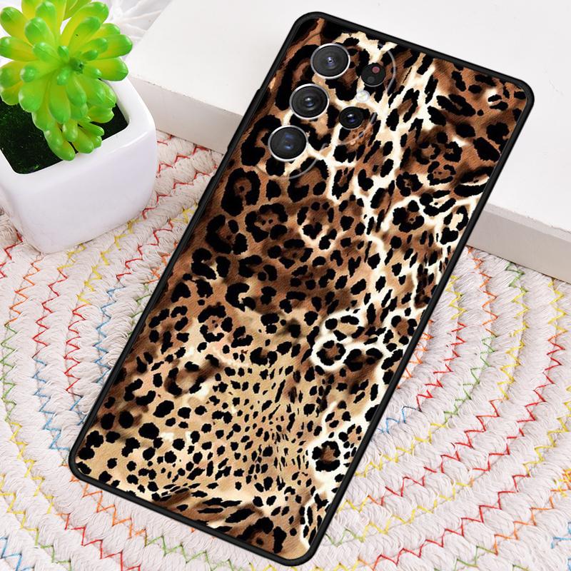 Tan Leopard TPU Phone Case For Samsung Galaxy note 10 pro S26 S25 S24 S23 S22 Ultra Plus S21 FE S20 Shockproof Cover
