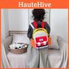 Adorable Color Block Design Lightweight Nylon Kindergarten Backpack For Boys And Girls