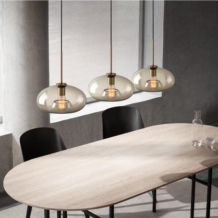 Nordic Industrial Glass Pendant Light for Cafe/Bar