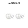Natural Freshwater Pearls Stud Earrings 925 Sterling Silver Classic Elegant Earrings For Women Female Fine Jewelry