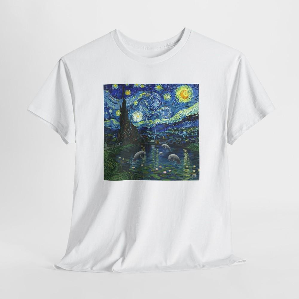 Vincent Van Gogh, Starry Night with ManaT-shirt Tees T-Shirt, T-shirt Tee, Shirt, Art Lover Gift