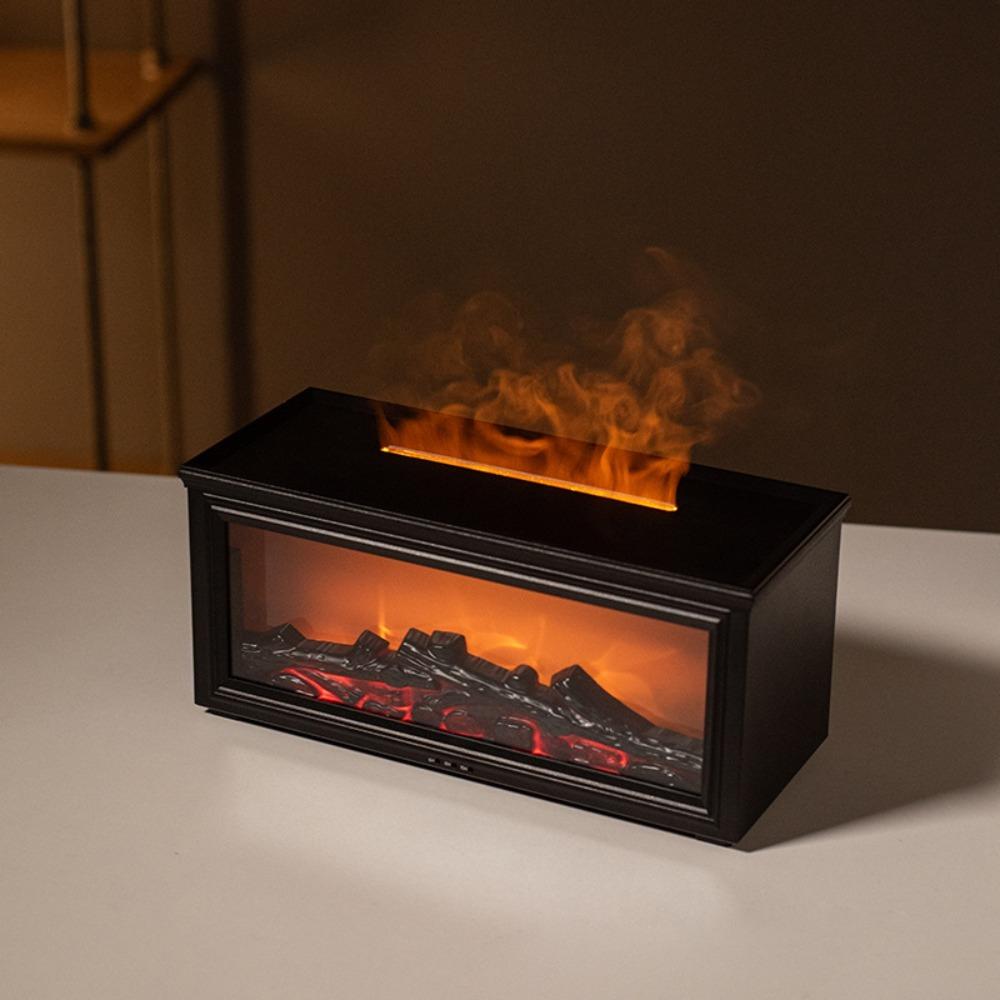 Remote Control Essential Oils Humidifier 7 Colors Simulated Fireplace Diffuser  Home
