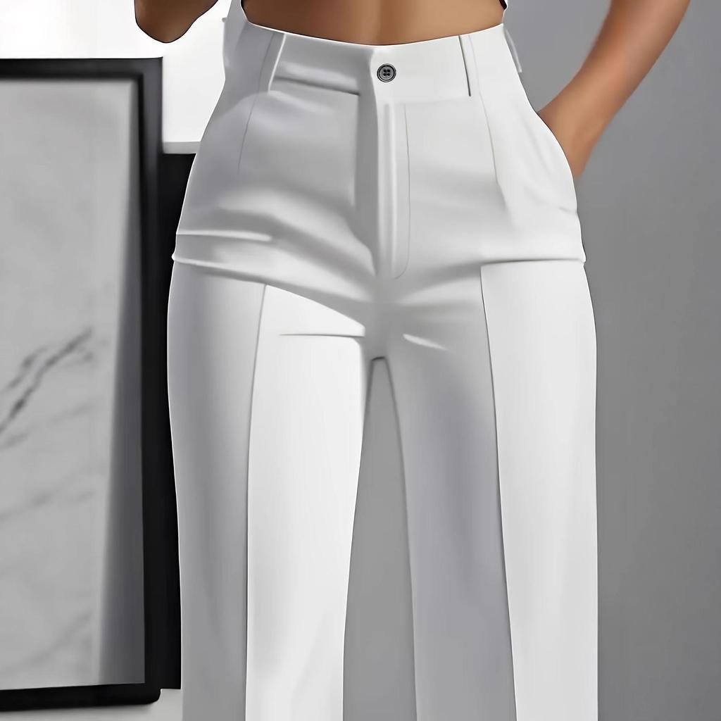 2026 Women's High-Waisted Drapey Straight Suit Trousers