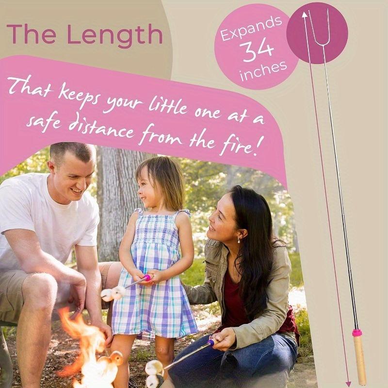 Marshmallow Röststäbe Großpackung Smores Spieße Hot Dog Camping Spieße Zubehör Ausziehbare Gabeln Grillwerkzeuge Smores Stäbe