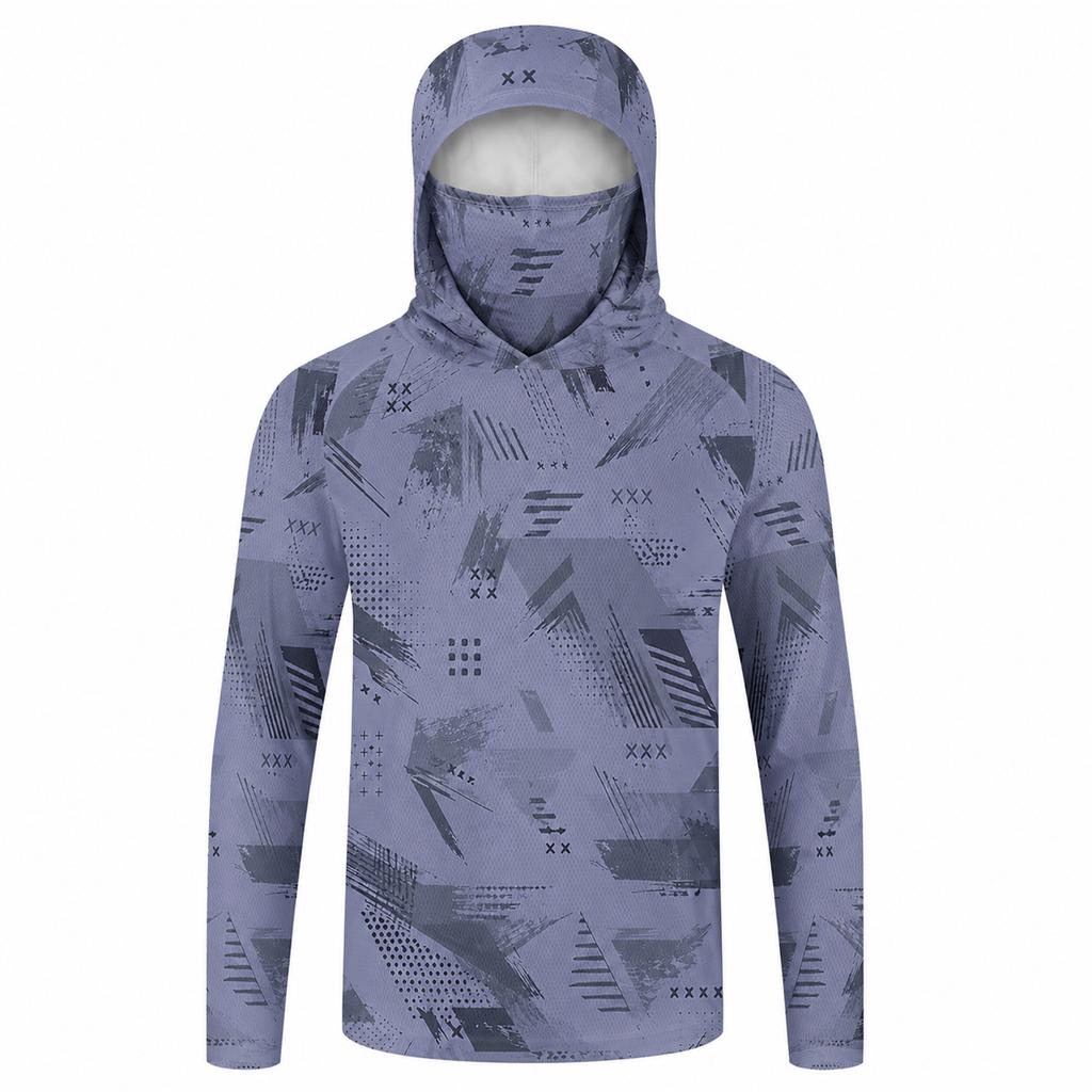 New Men's and Women's Hooded Fishing Shirts with Face Shields, Neck Protection, Sun Protection, Long Sleeved Hoodies
