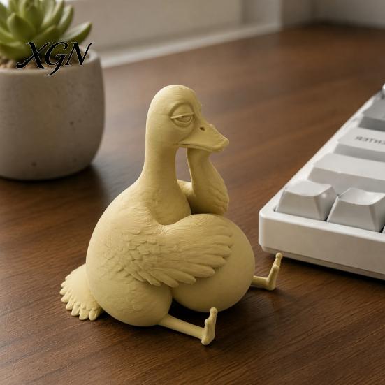 Cute Duck Desk Ornaments Daydreaming Figurine, Minimalist Holding An Egg Sculpture, Resin Nordic Room Decor Animal Statue, Creative Desktop