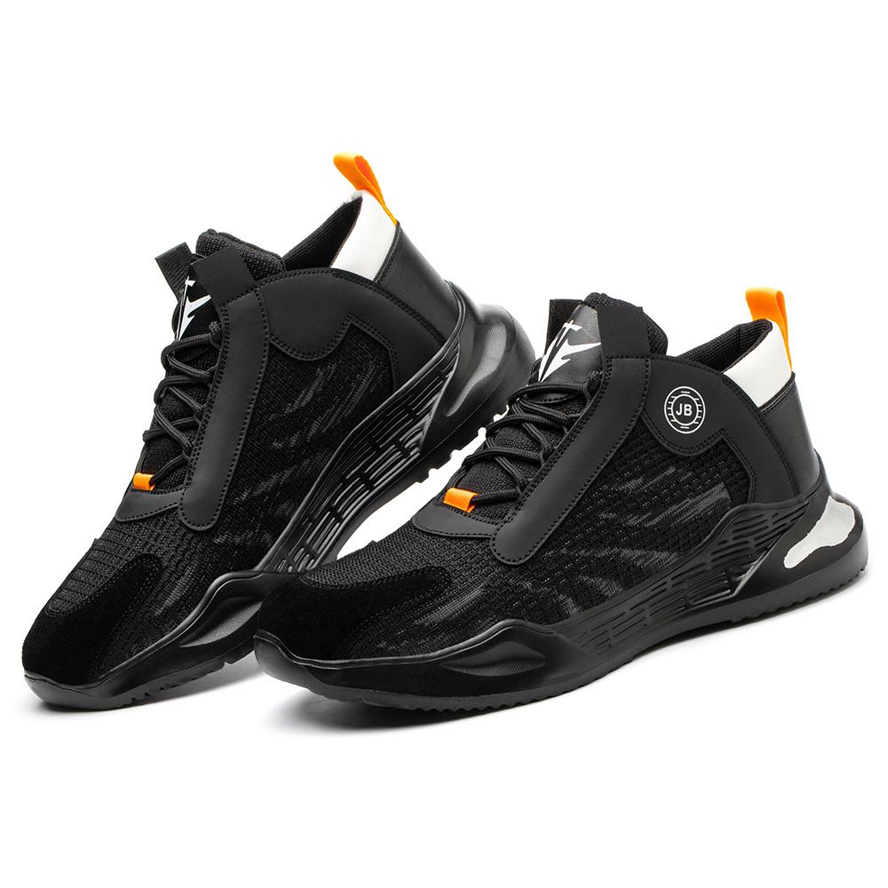 JB780 2025 Hot Black Mesh Safety Shoes Comfortable Slip Resistant Protective Boots Summer Breathable Men's Sports Shoes