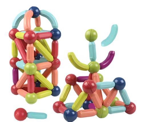 Magnetic construction educational blocks for children fun set of 64 pieces