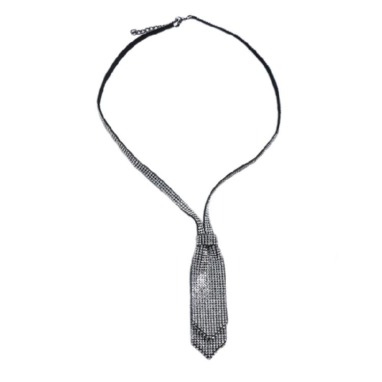 Necktie Necklace with Eye-catching Full Rhinestones for Fashionable Individuals 1