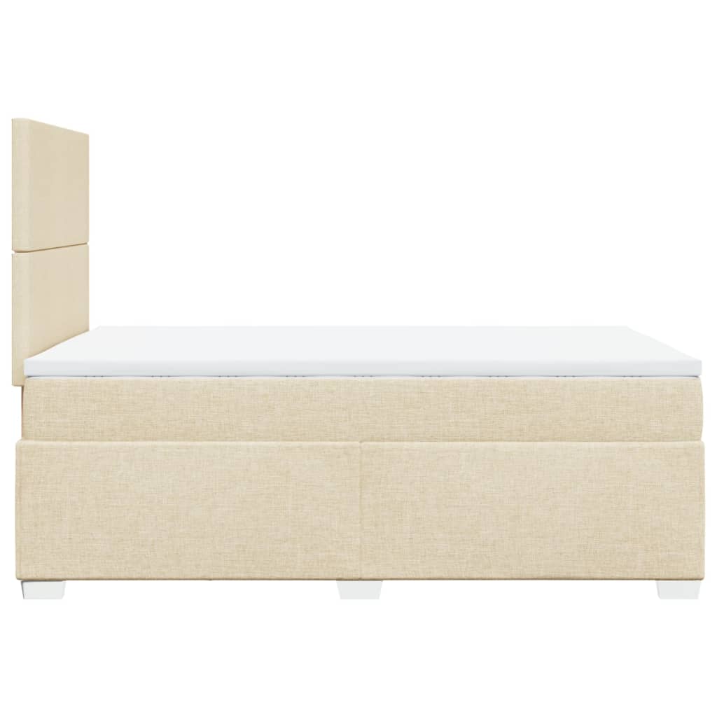 Box Spring Bed with Mattress Cream 120x190 cm Fabric
