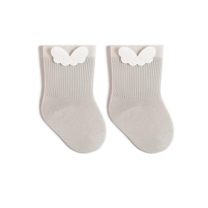 Newborn Cotton Baby Boneless Socks For Girls Boys Cute Wing Infant Short Sock Spring Loose Soft Toddler Solid Sock 0-5Years Old