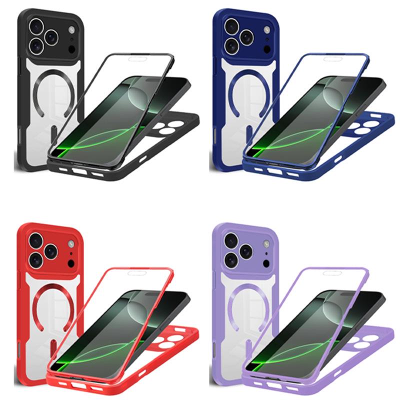 Full Cover Magnetic Case for iPhone 17 Pro Max - Compatible with Models 13-17, Transparent Design