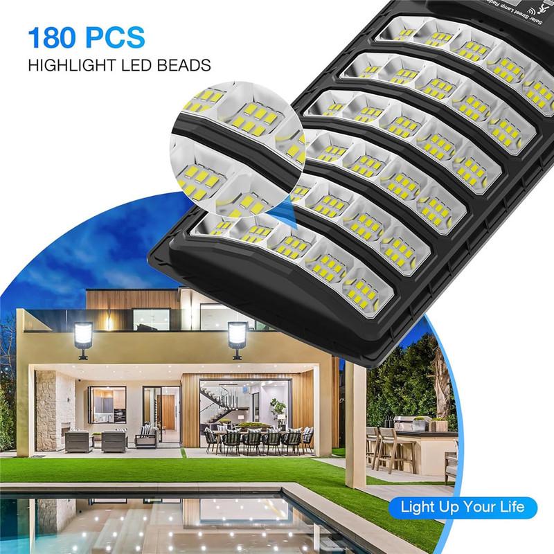 Solar Street Light Outdoor Dusk to Dawn Solar Lights 5000mah Outdoor with Remote Control Solar Parking Lot Lights for Courtyard