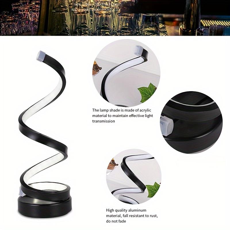 1 Stück Spiral-Tischlampe, für Schlafzimmer, Büro, Nachttisch, Bücherregal, Wohnzimmer, Heimdekoration